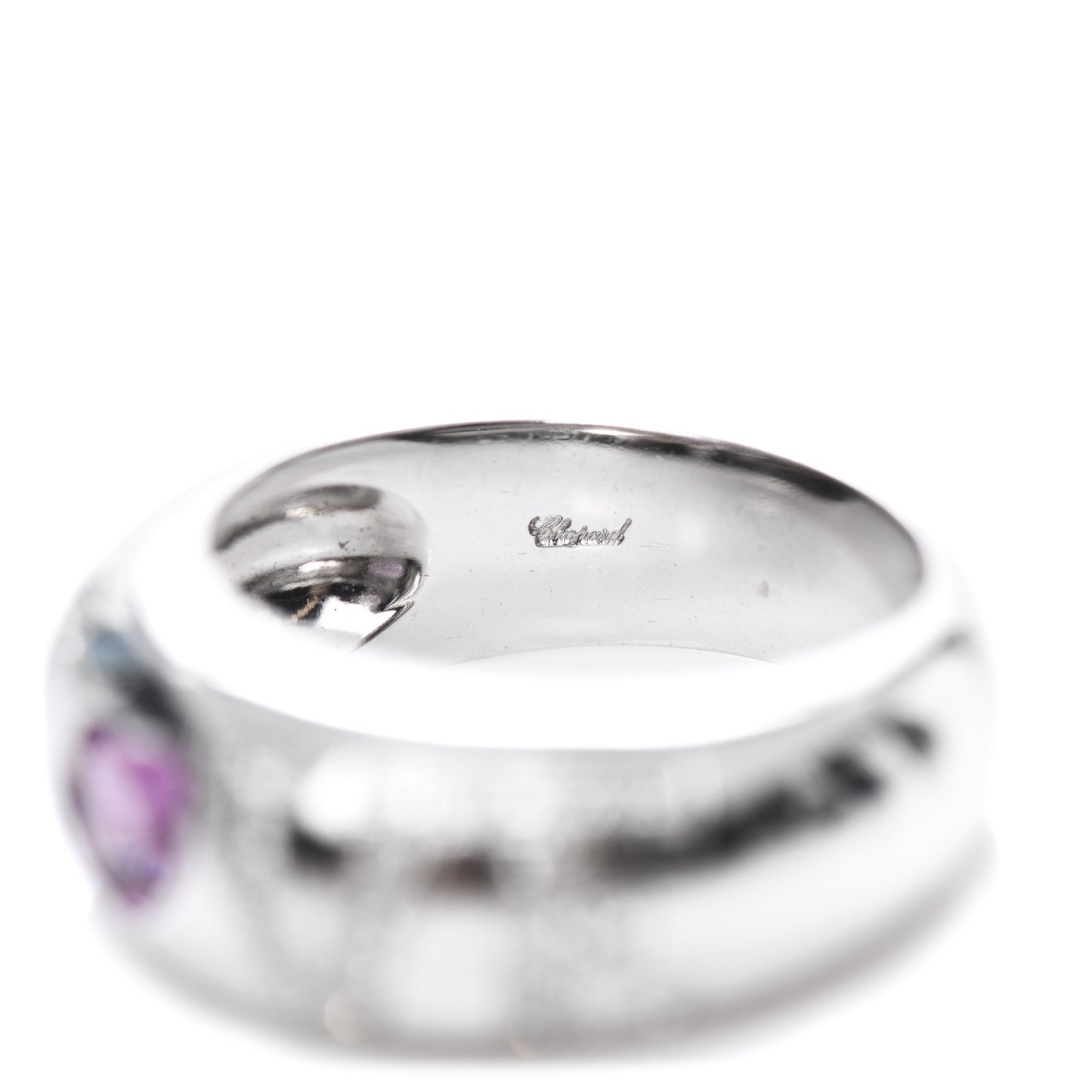 18K White Gold Diamond Pink Sapphire Love Ring 52 6