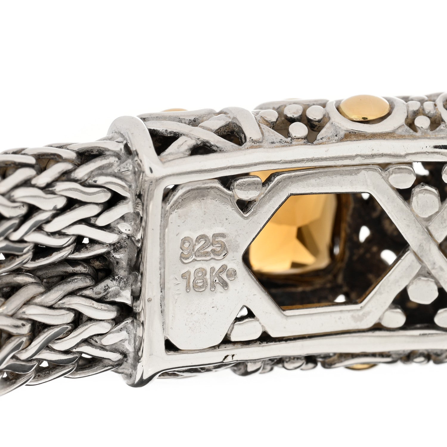 John Hardy Sterling Silver 18K Yellow Gold Smoky Quartz Batu Sari Bracelet 3 of 3