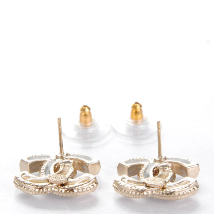 Chanel Glitter Enamel CC Earrings Gold 3 of 5