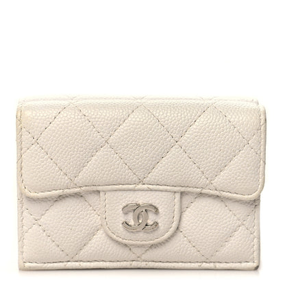 Chanel Caviar Quilted Double Flap Wallet Light White 1 of 14