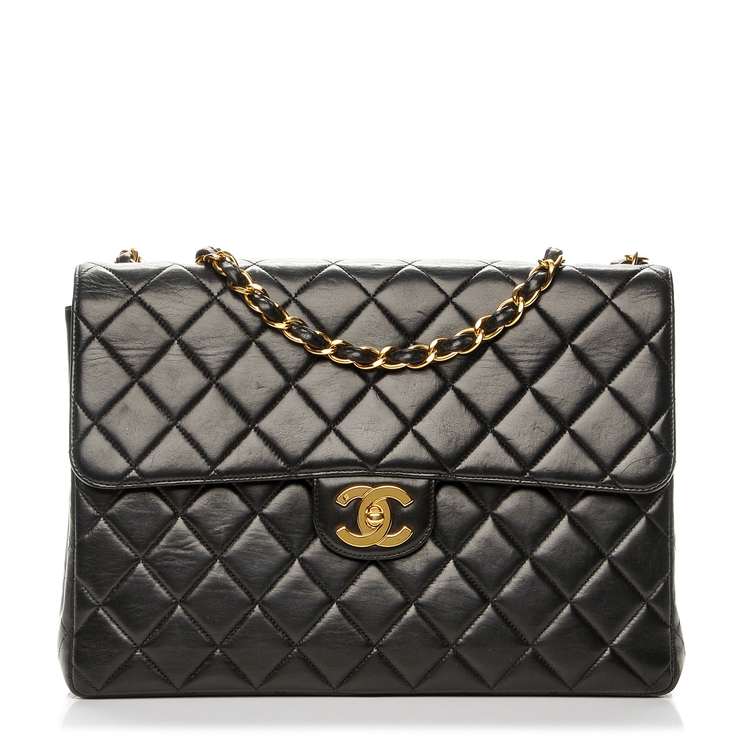 Chanel Lambskin Quilted Jumbo Single Flap Black 1 of 8