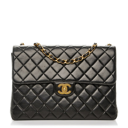Chanel Lambskin Quilted Jumbo Single Flap Black 1 of 8