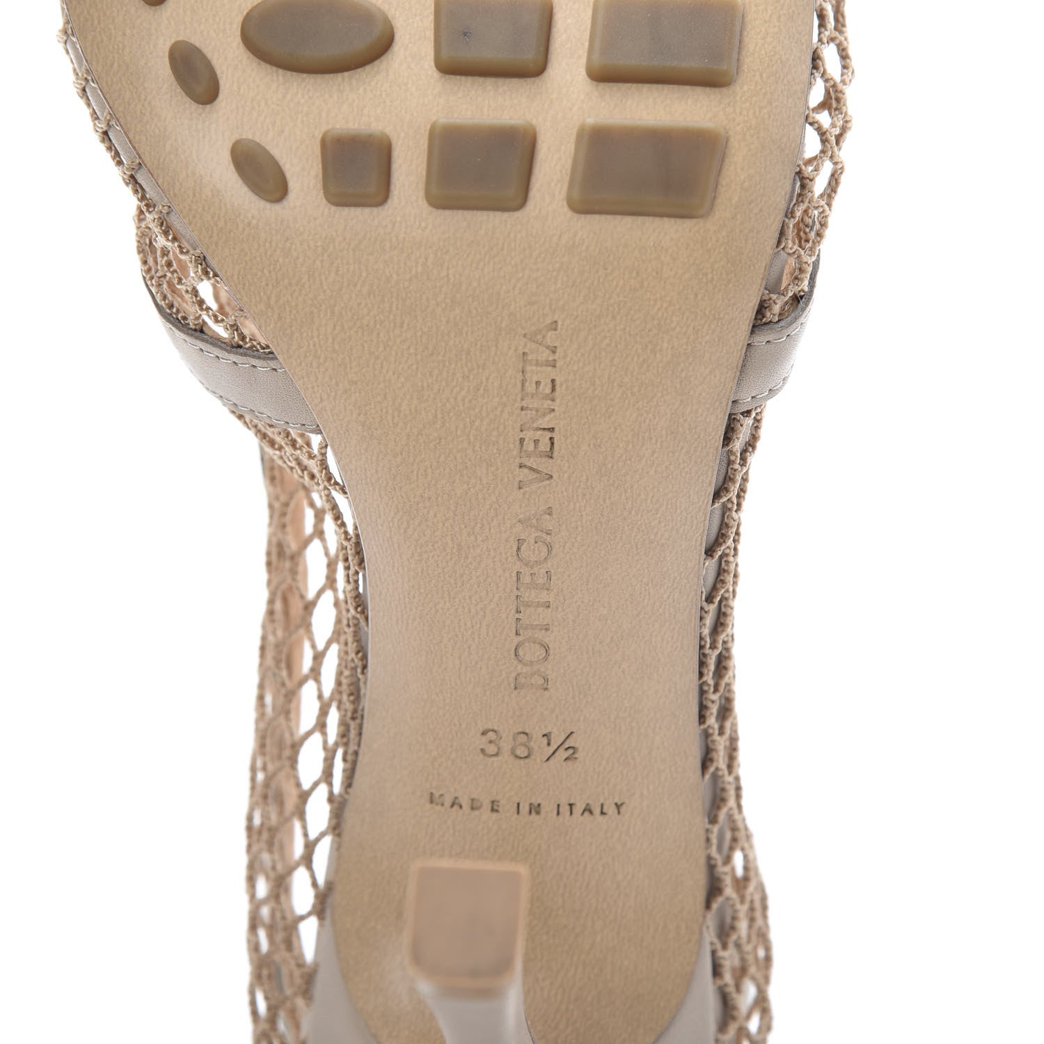 Bottega Veneta Mesh Calfskin Chain Stretch Pumps 38.5 Beige 7 of 9