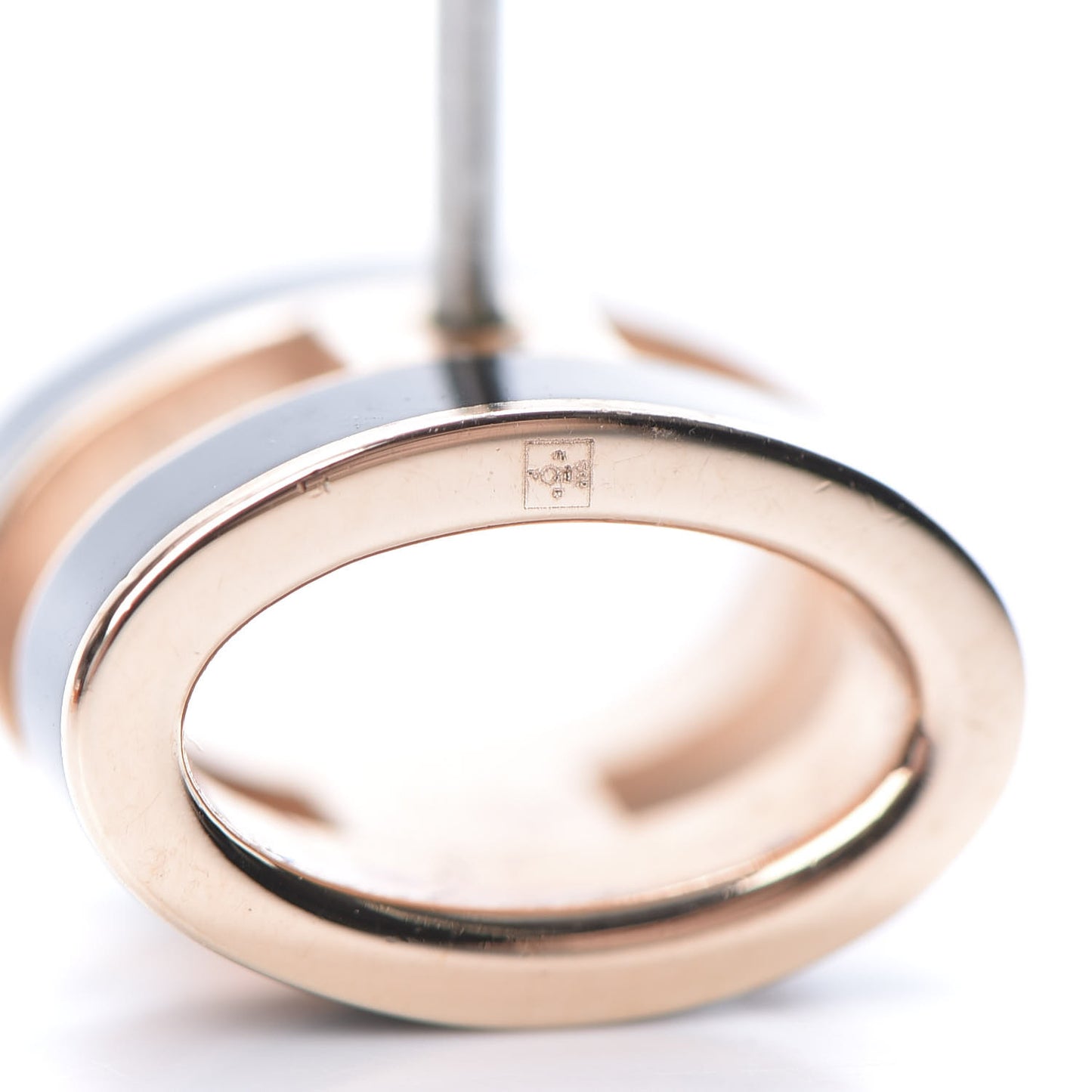 Rose Gold Lacquered Pop H Earrings Black