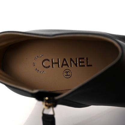 Chanel Lambskin Grosgrain Cap Toe Short Ankle Boots 40 Black 7 of 10