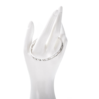 Tiffany Sterling Silver Narrow Atlas Open Bangle Bracelet 2 of 4