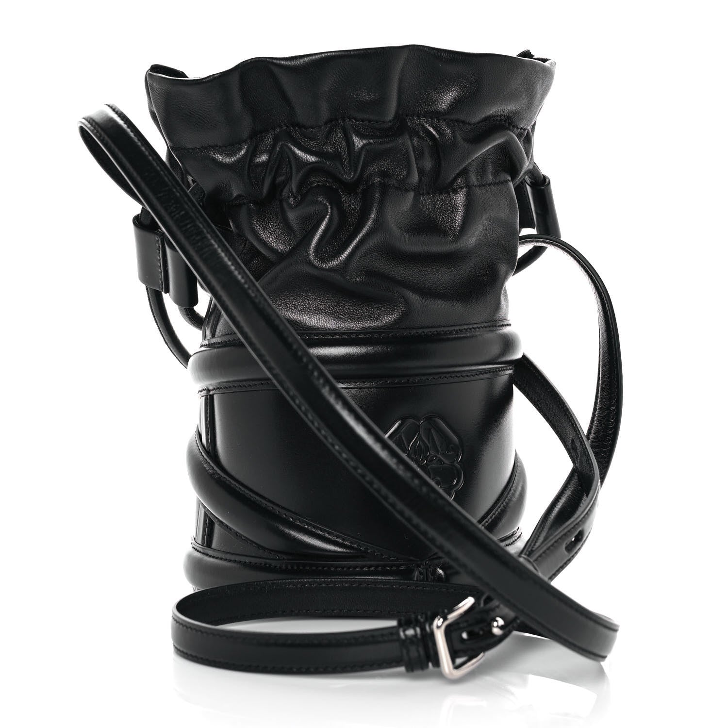 Alexander McQueen Calfskin The Soft Curve Drawstring Bag Black 2 of 7