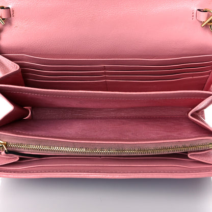 Gucci Azalea Calfskin Enamel Matelasse Diagonal Torchon GG Marmont Chain Wallet New Cherry Red Wild Rose 5 of 12