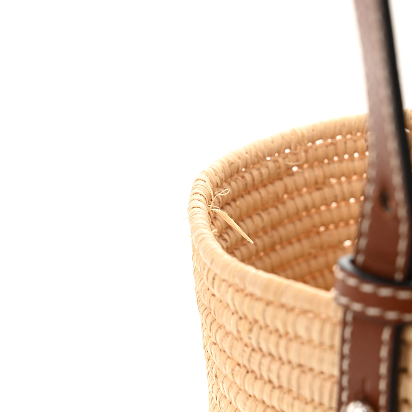 Raffia Square Small Basket Tote Bag Natural Tan