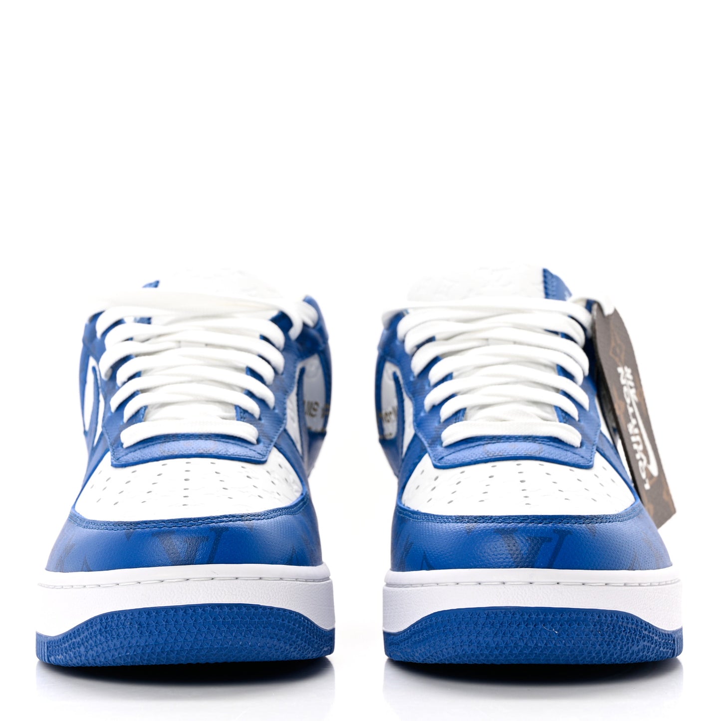 X NIKE AIR FORCE 1 Calfskin Monogram Mens Sneakers 9 Blue