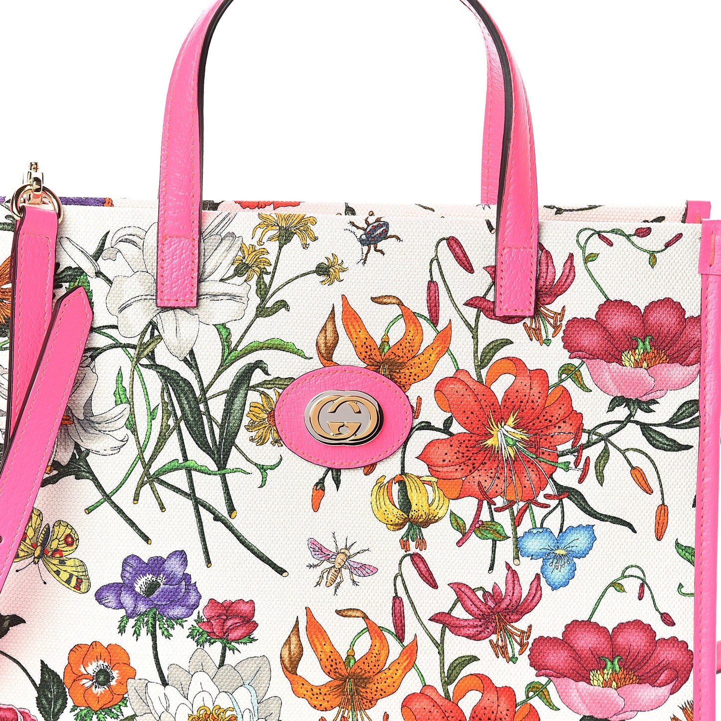 Canvas Medium Flora Tote Fuchsia