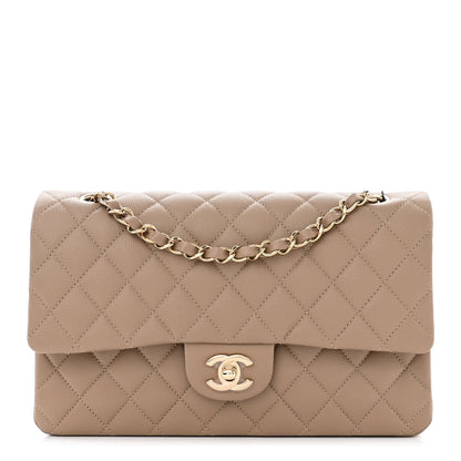 Chanel Caviar Quilted Medium Double Flap Dark Beige 1 of 11