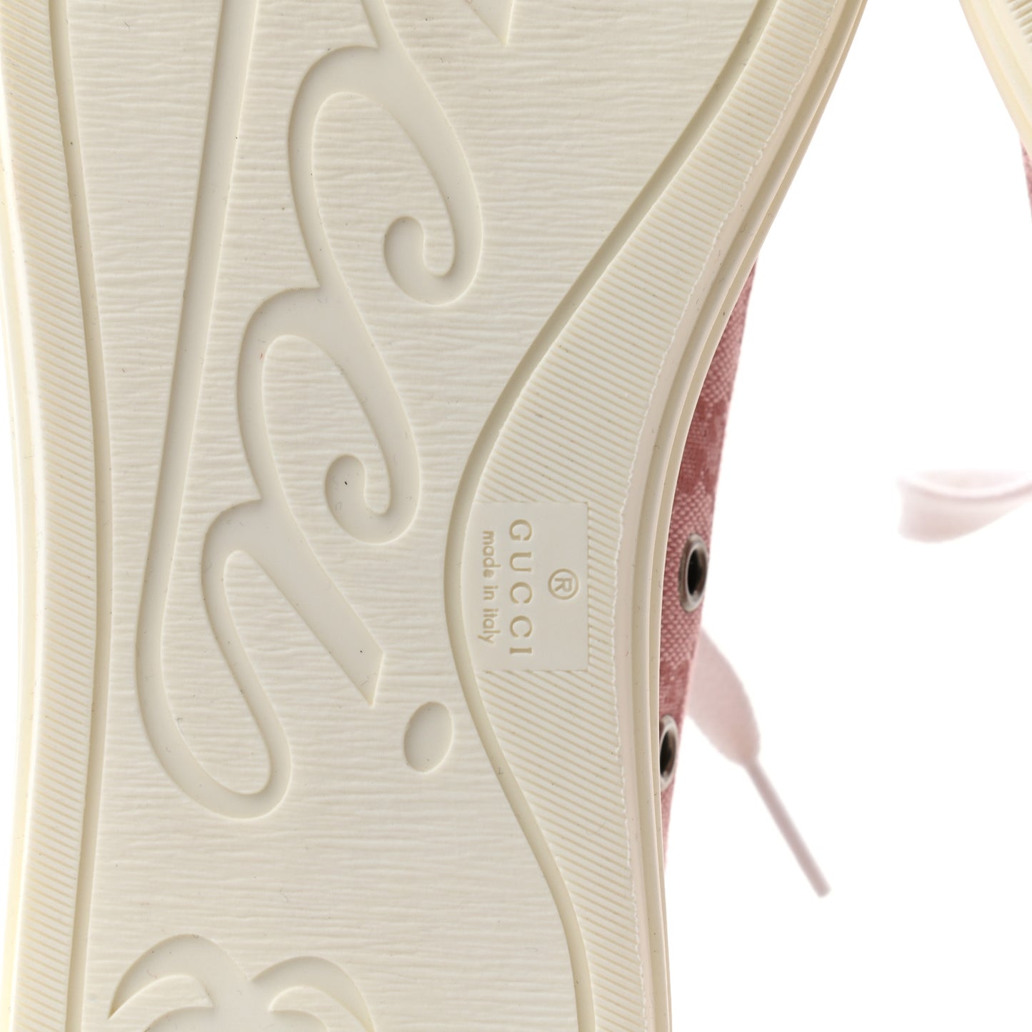 GG Monogram Calfskin Womens Low Top Sneakers 39 Pink Soft Pink