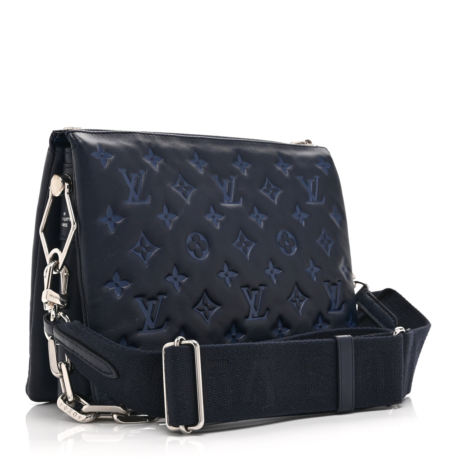 Louis Vuitton Lambskin Embossed Monogram Coussin PM Denim Blue 5 of 21