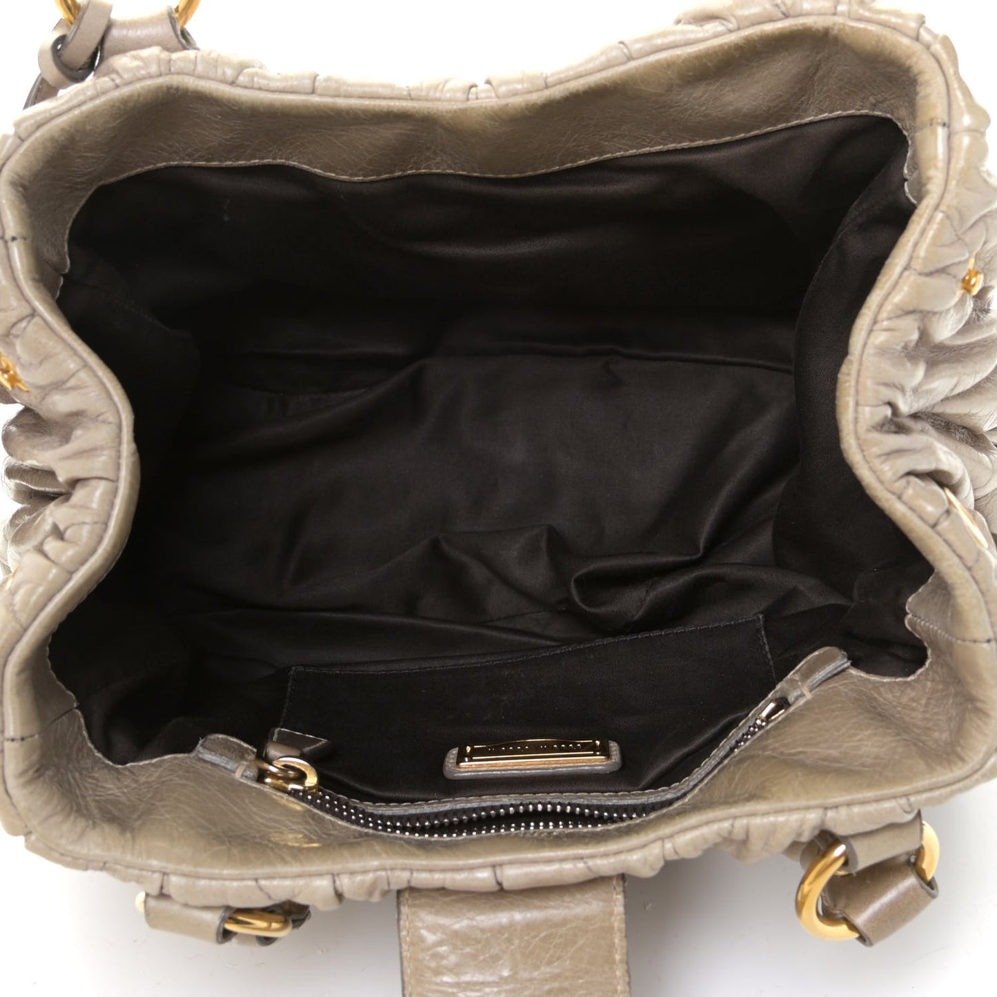 Nappa Matelasse Top Handle Satchel Fumo