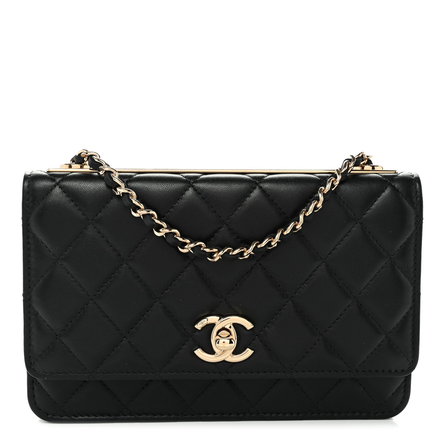 Chanel Lambskin Quilted Trendy CC Wallet On Chain WOC Black 1 of 13