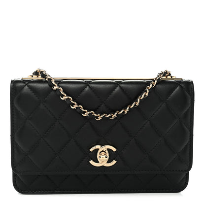 Chanel Lambskin Quilted Trendy CC Wallet On Chain WOC Black 1 of 13
