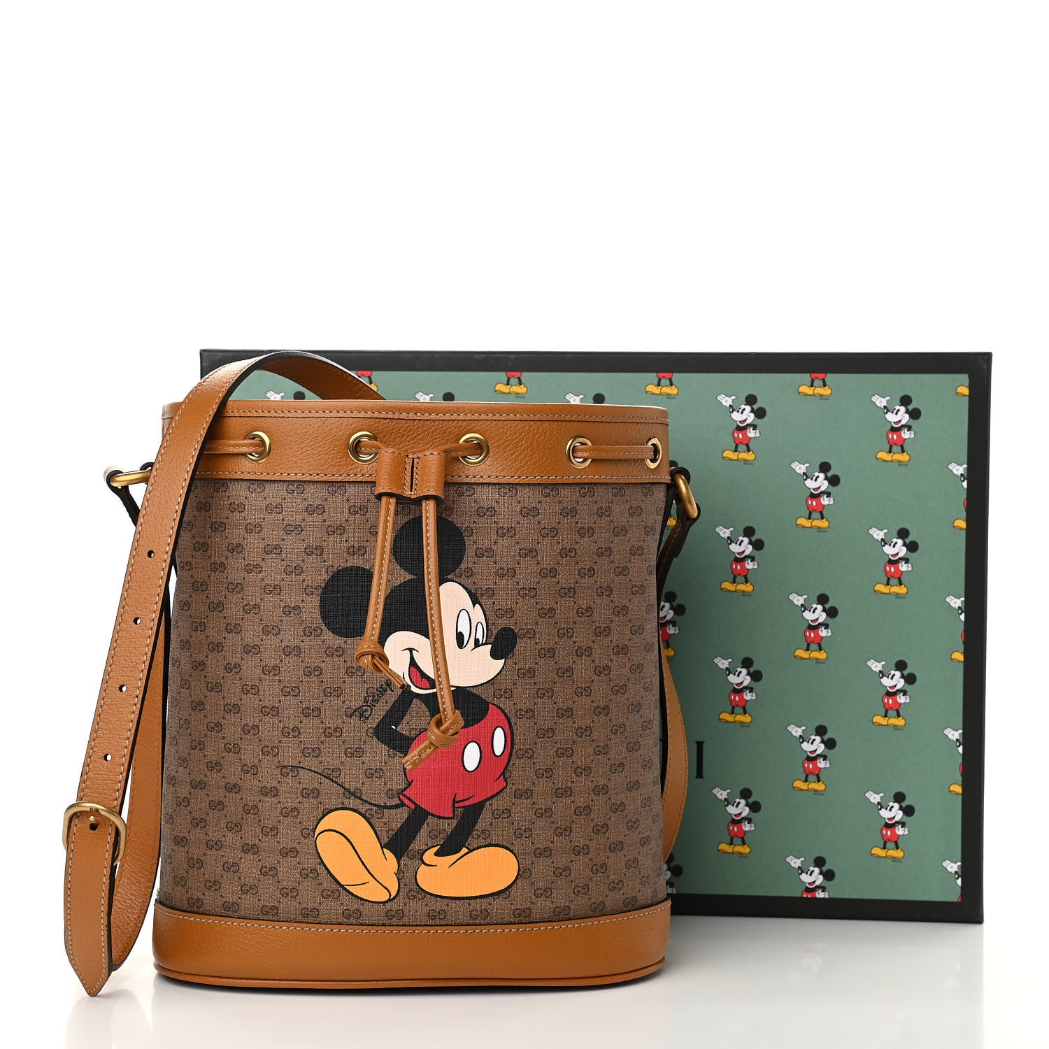 Gucci X DISNEY Mini Vintage GG Supreme Monogram Bucket Bag Beige Vintage Sun Oil 11 of 11