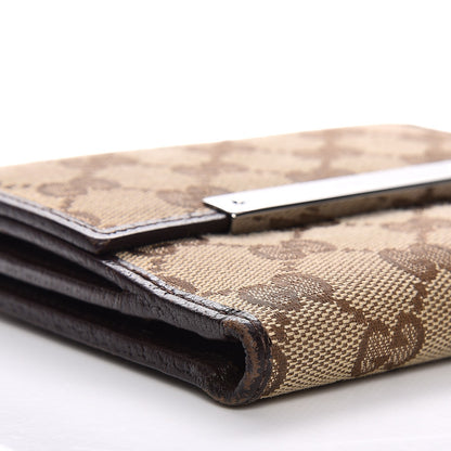 Gucci Monogram Metal Bar French Flap Wallet Beige Ebony Cocoa 8 of 12