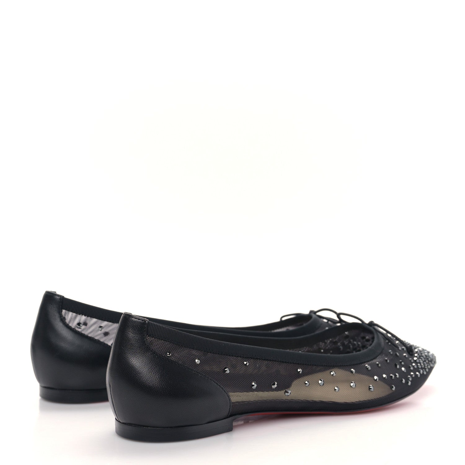 Christian Louboutin Mesh Crystal Embellished Follies Strass Flats 39 Black 4 of 7