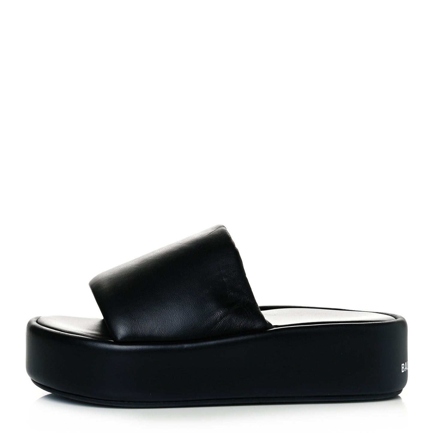 Smooth Nappa Logo Rise Platform Sandals 41 Black White