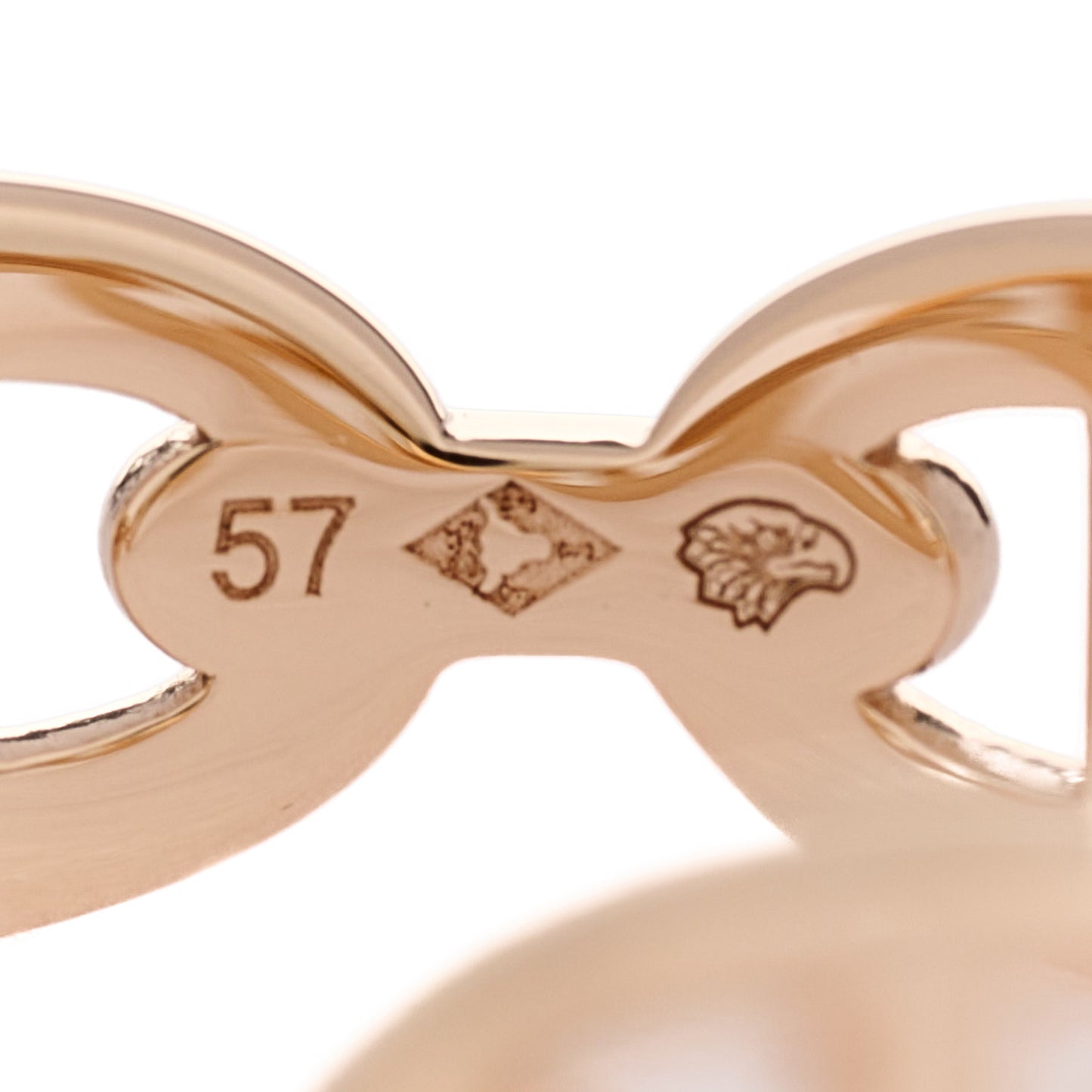 18K Rose Gold PM Chaine d'Ancre Enchainee Ring 57 8