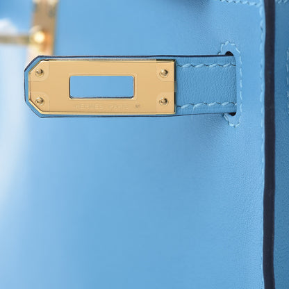 Hermes Swift Kelly Pochette Clutch Bleu Du Nord 22 of 32