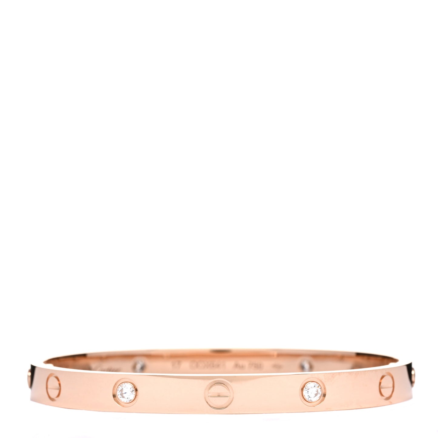 18K Pink Gold 4 Diamond LOVE Bracelet 17