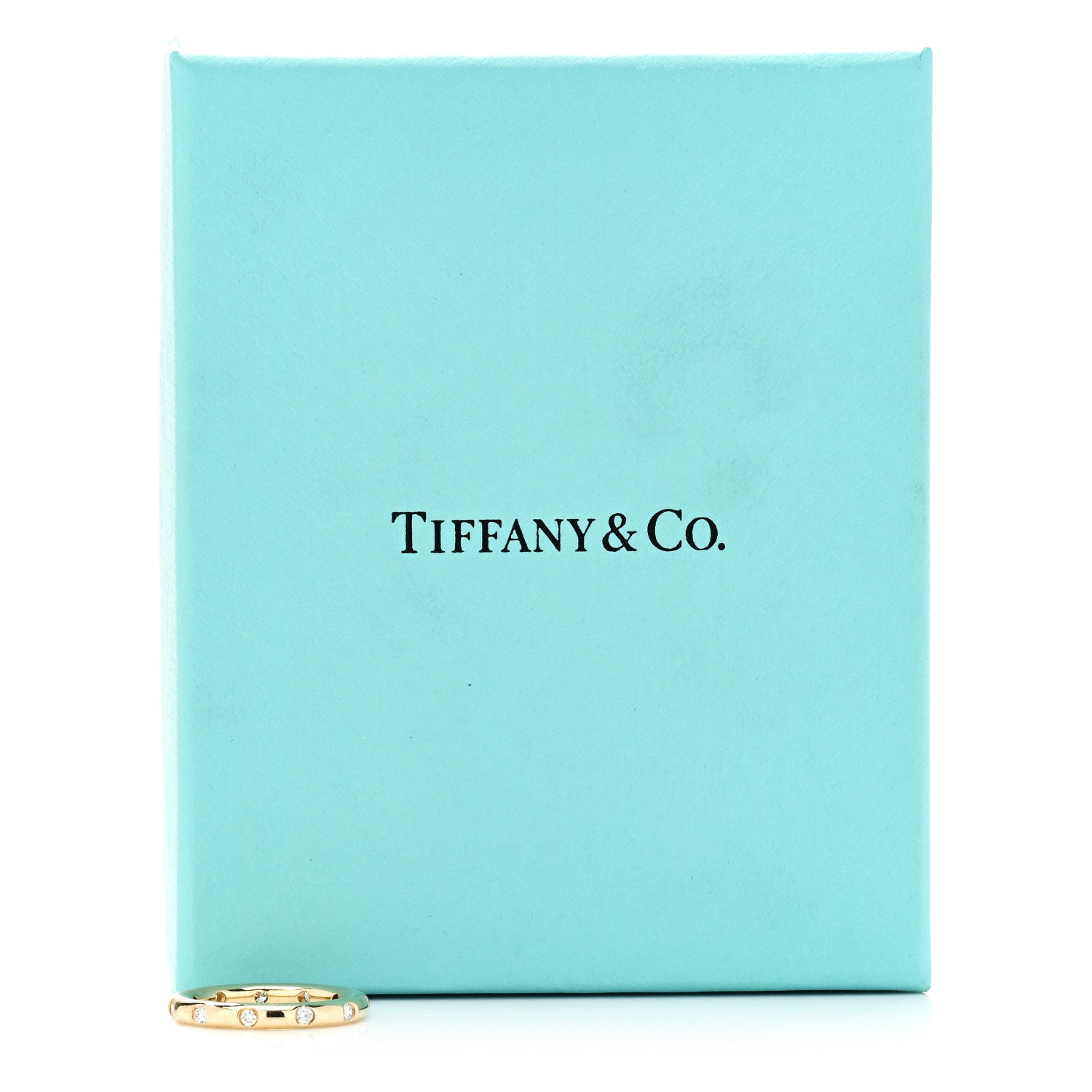 Tiffany 18K Yellow Gold Diamond Stacking Band Ring 47 4.25 5 of 5