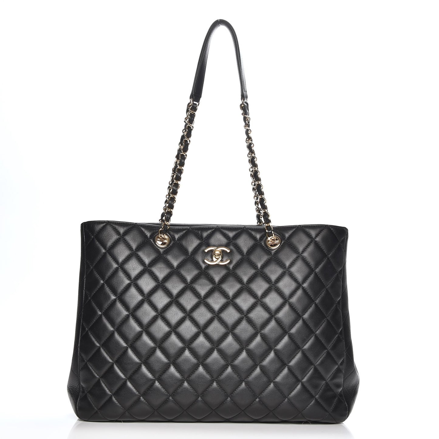 Calfskin Quilted Timeless Tote Black