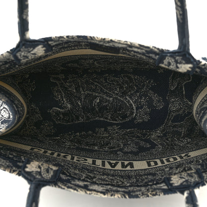 Christian Dior Canvas Embroidered Medium Dioriviera Toile De Jouy Reverse Book Tote Blue 5 of 10