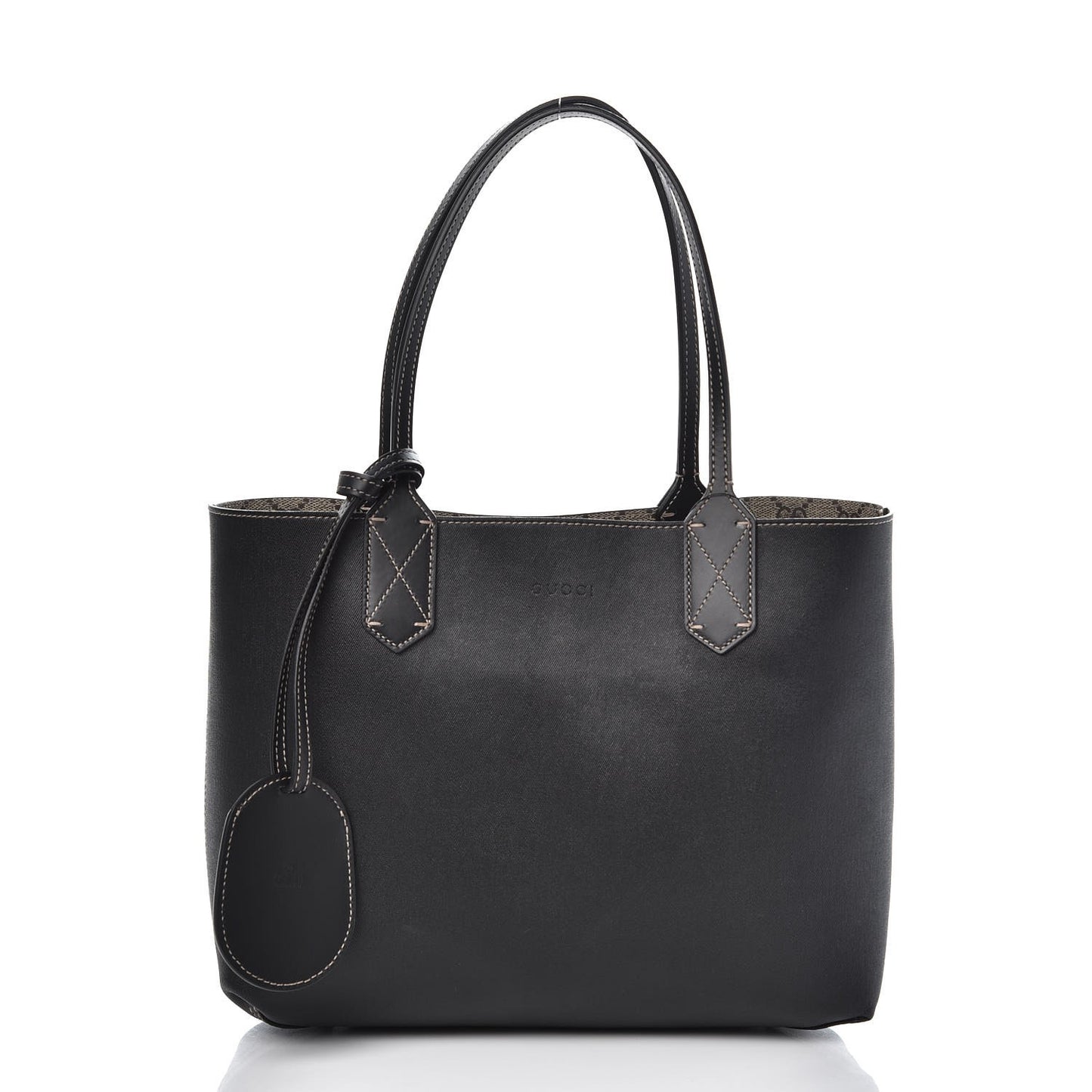 GG Supreme Monogram Small Reversible Tote Beige Black