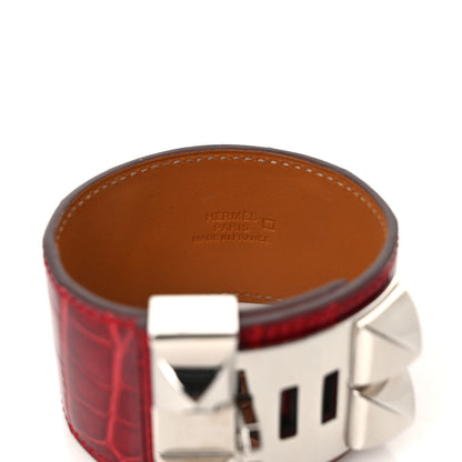 Hermes Shiny Alligator Collier De Chien CDC Bracelet T3 Braise 4 of 5