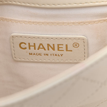 Chanel Calfskin Stitched Small Covered CC Flap Bag White 6 of 10