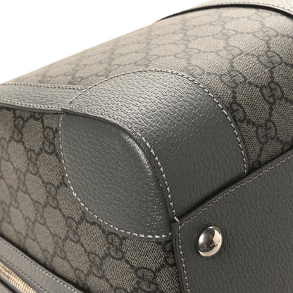 Gucci GG Supreme Monogram Textured Dollar Calfskin Medium Savoy Duffle Bag Grey Black Graphite Grey 10 of 11