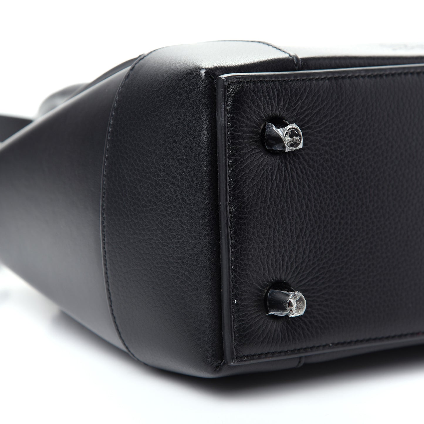 Grained Calfskin Spike Small Eloise Tote Black