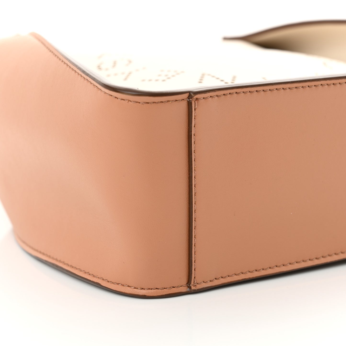 Eco Alter Nappa Perforated Logo Mini Crossbody Beige