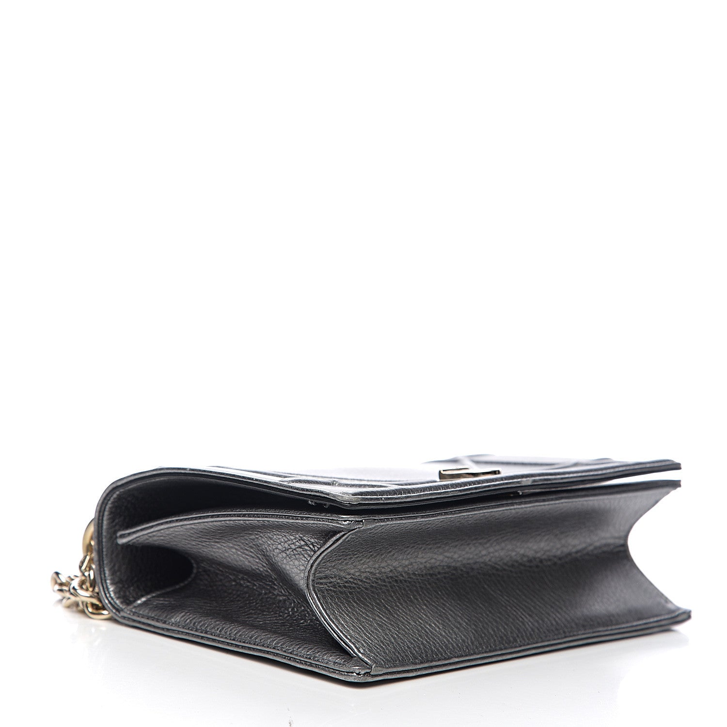 Christian Dior Metallic Grained Calfskin Medium Diorama Flap Bag Silver 3 of 10