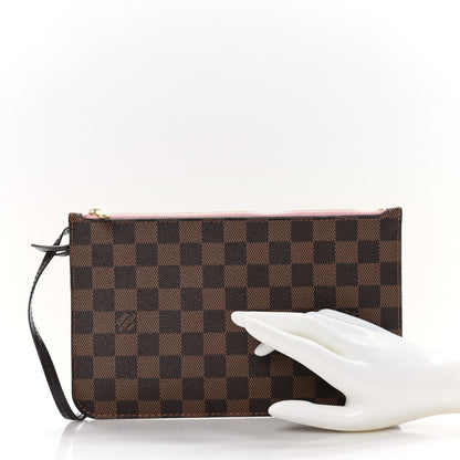 Louis Vuitton Damier Ebene Neverfull MM GM Pochette Rose Ballerine 2 of 8