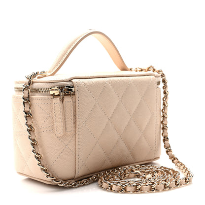 Chanel Caviar Quilted Trendy Handle Mini Vanity Light Beige 3 of 11