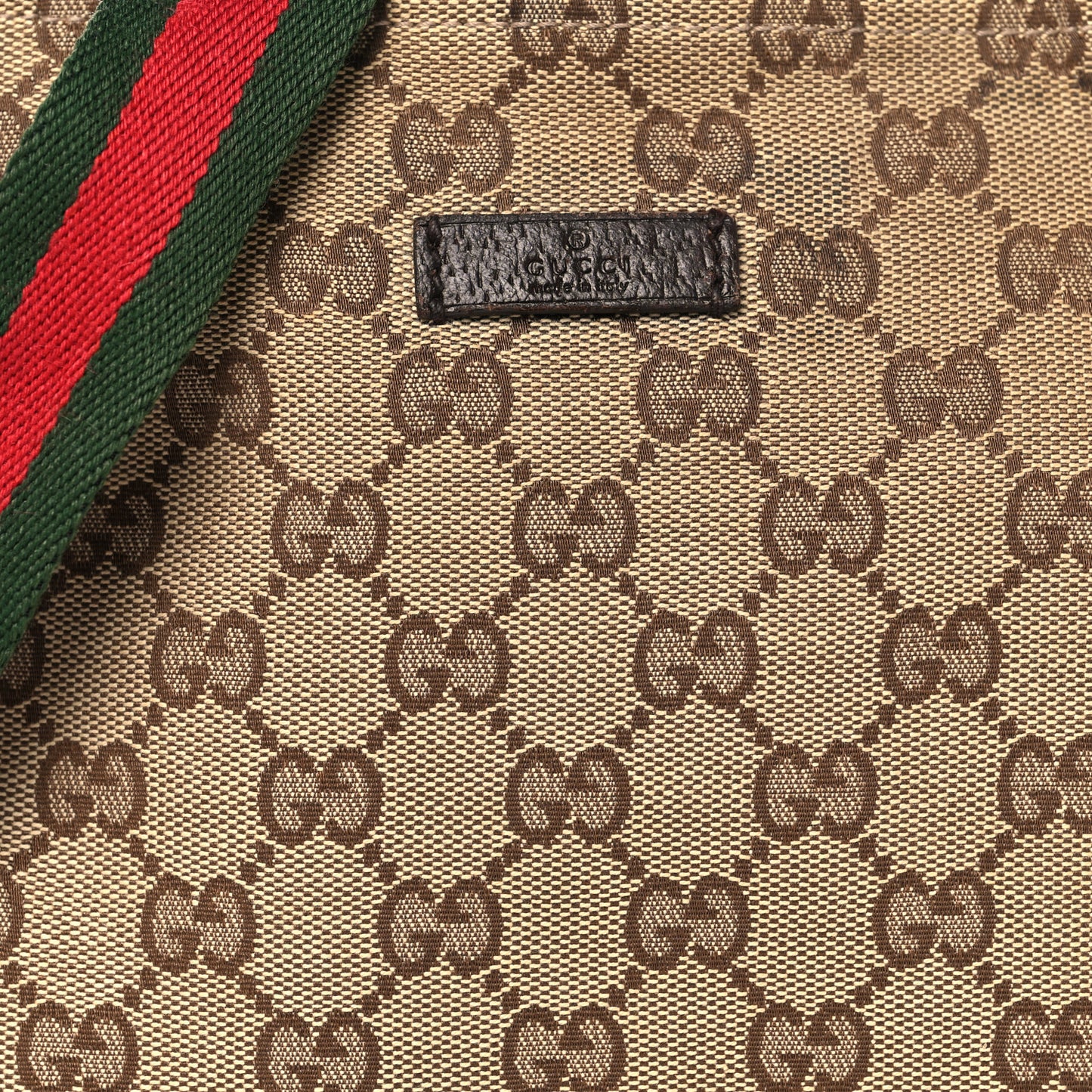 Monogram Web Small Flat Messenger Bag Brown