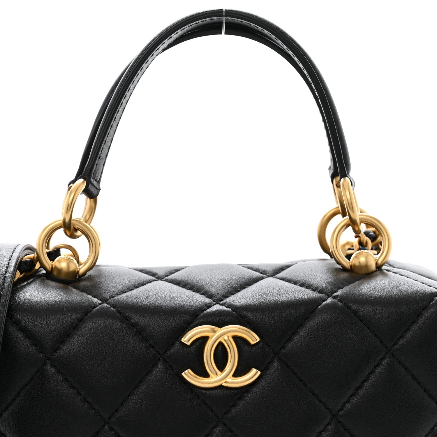 Chanel Lambskin Quilted CC Bowling Bag Black 8 of 14