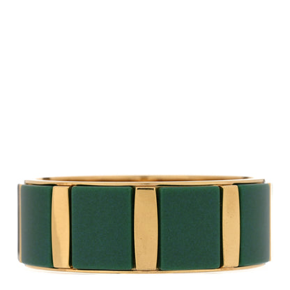 Saint Laurent Metal Resin Bangle Bracelet Gold Green 1 of 4