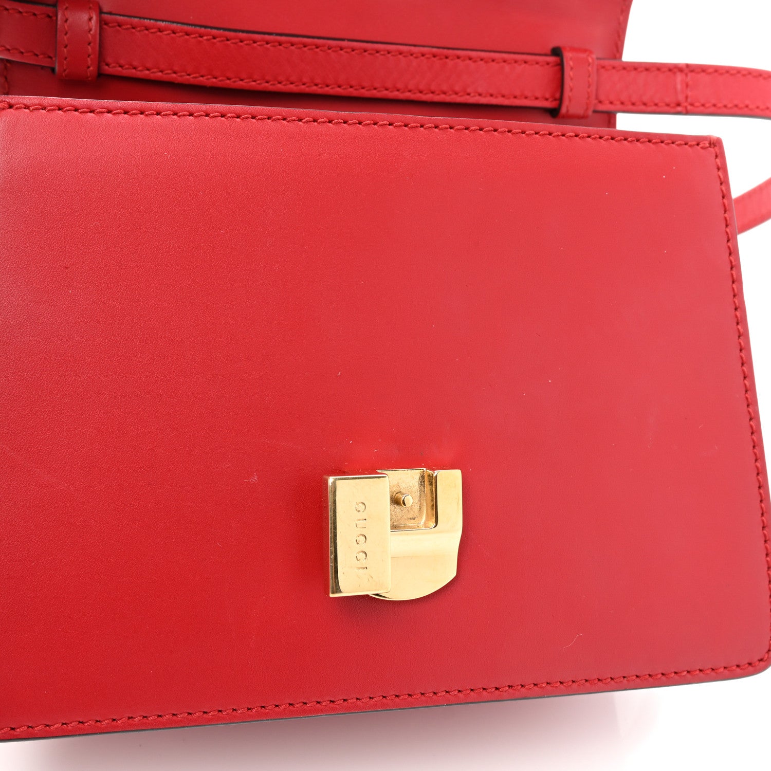 Gucci Calfskin Mini Sylvie Top Handle Bag Hibiscus Red 10 of 15