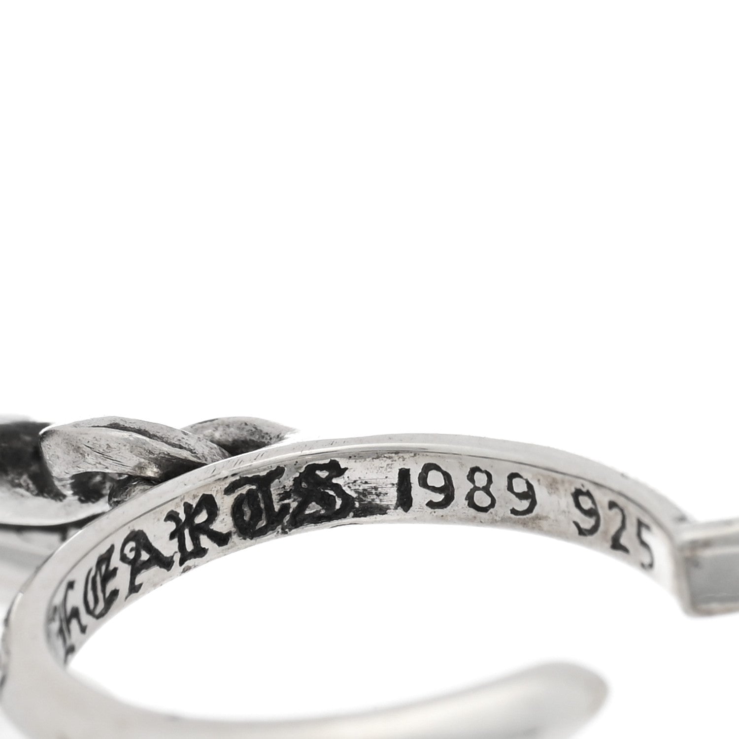 Chrome Hearts Sterling Silver Tiny CH Cross Hoop Drop Single Chrome Hearts Sterling Silver Tiny CH Cross Hoop Drop Single