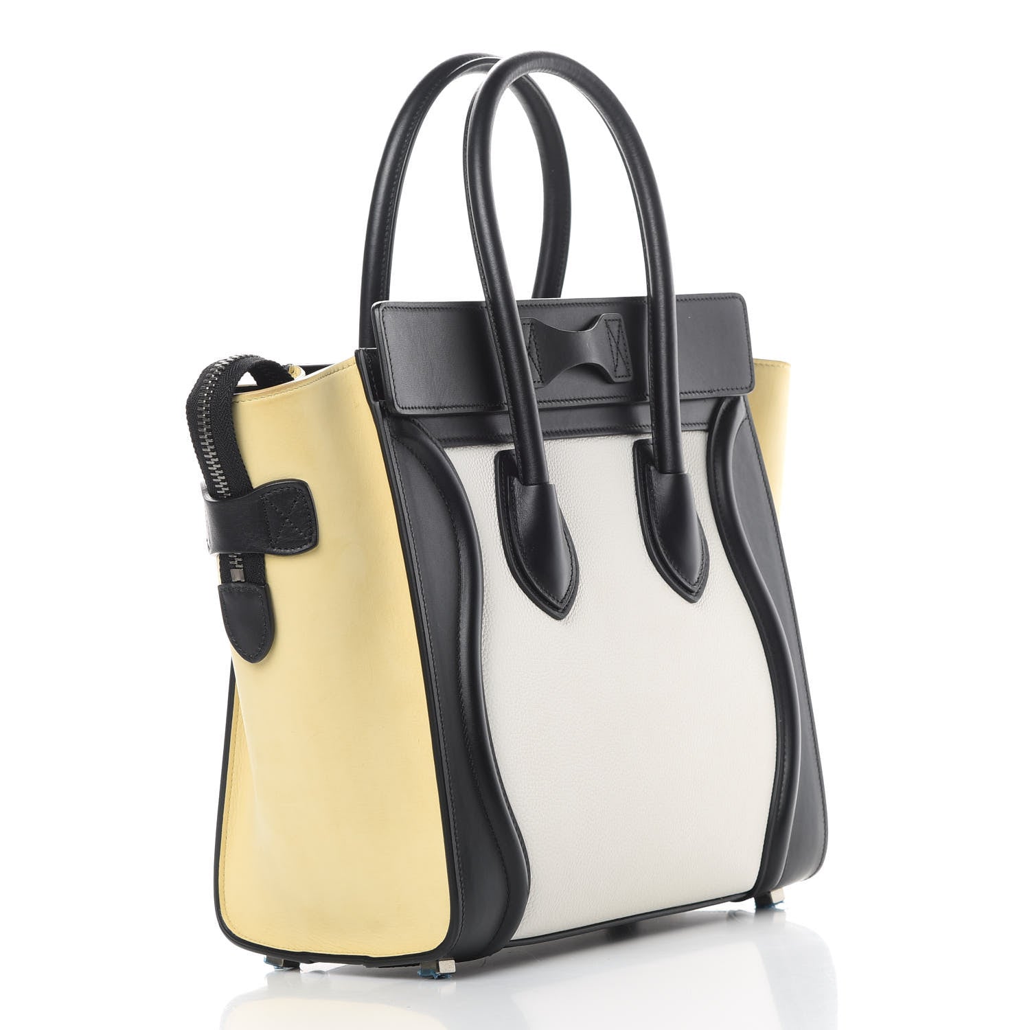 Celine Grained Baby Calfskin Nubuck Micro Tri-Color Luggage White 3 of 15