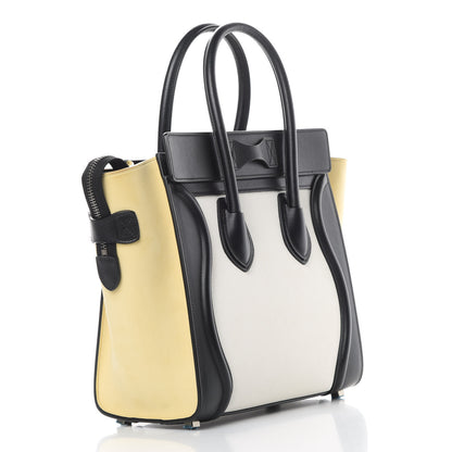 Celine Grained Baby Calfskin Nubuck Micro Tri-Color Luggage White 3 of 15