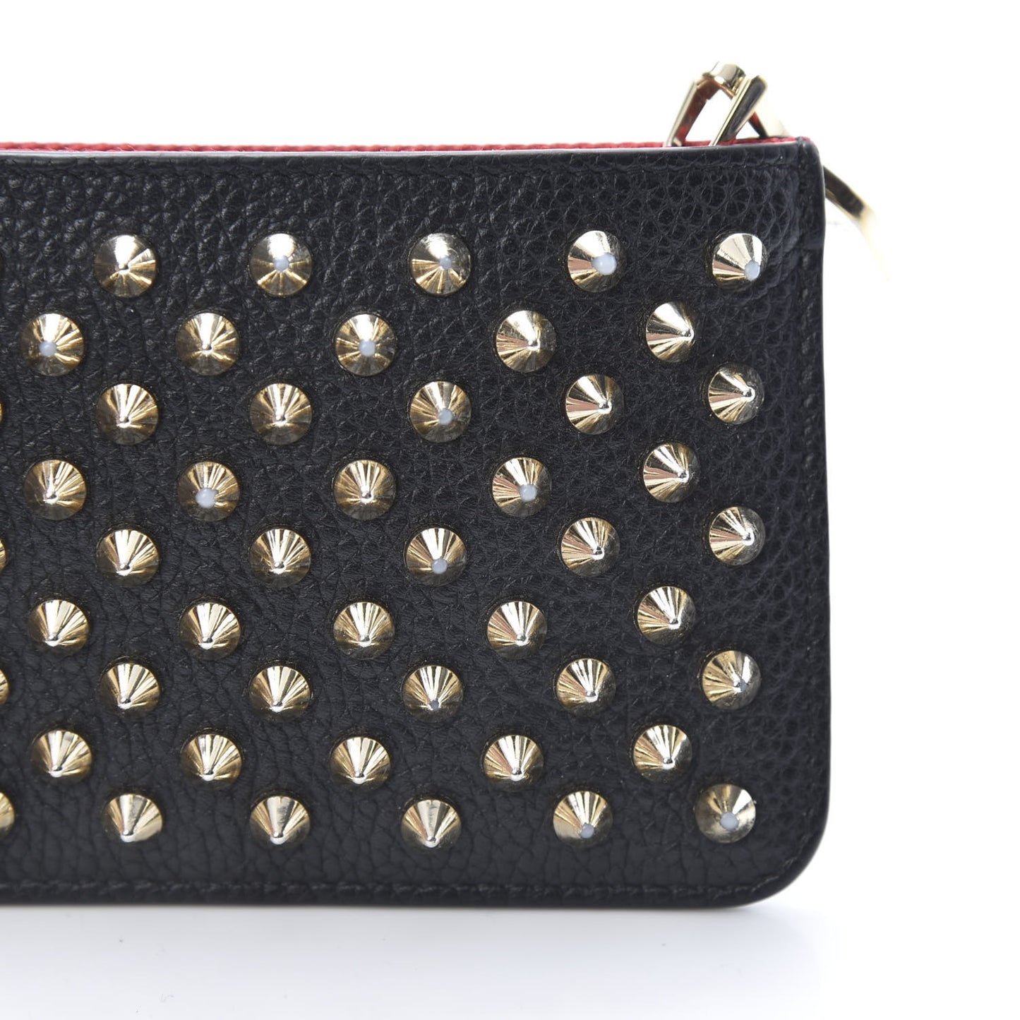 Calfskin Empire Panettone Spikes Key Ring Pouch Black
