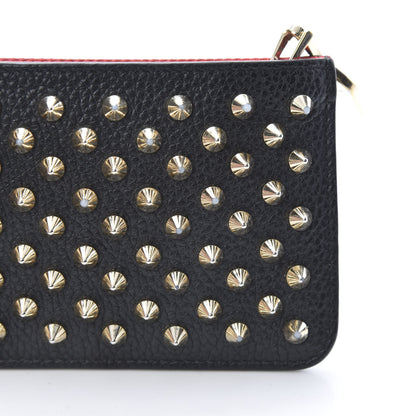 Christian Louboutin Calfskin Empire Panettone Spikes Key Ring Pouch Black 12 of 13