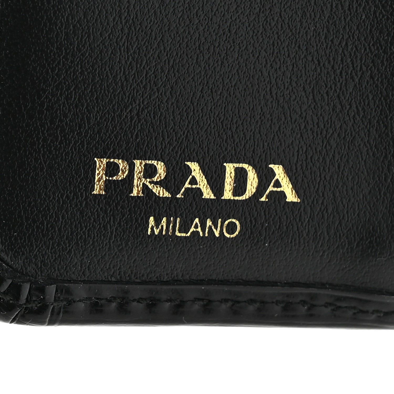 Prada Vitello Move Triangle Compact Wallet Black 8 of 8